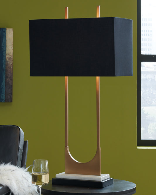 Ocala Furniture Outlet - Ashley Furniture - Malana Lighting - Table Lamp (Set of 2) / Brass Finish - L208254X2