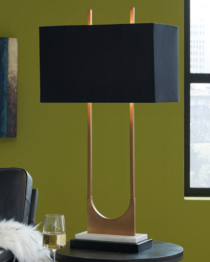 Ocala Furniture Outlet - Ashley Furniture - Malana Lighting - Table Lamp (Set of 2) / Brass Finish - L208254X2