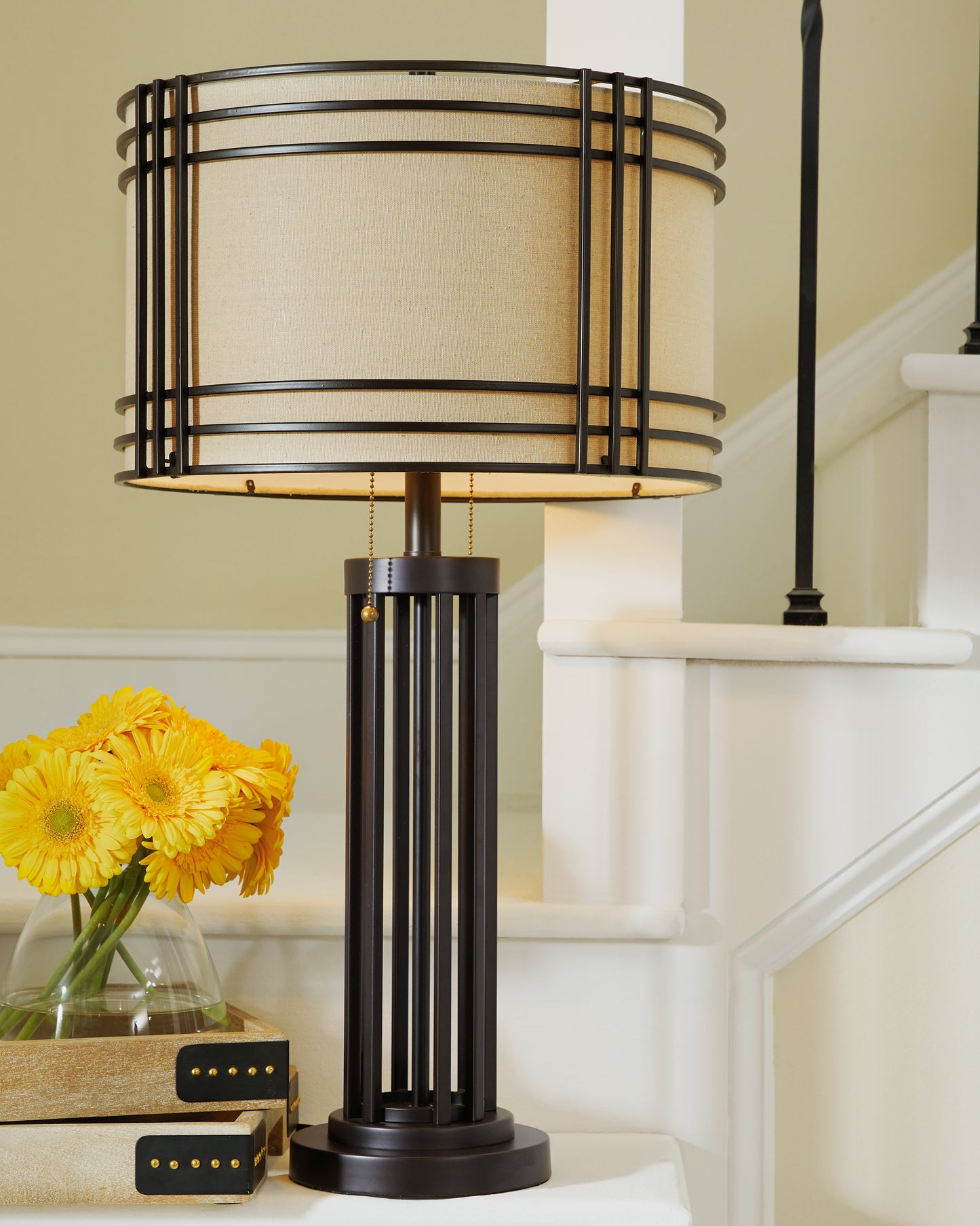 Ocala Furniture Outlet - Ashley Furniture - Hanswell Lighting - Table Lamp (Set of 2) / Dark Brown - L208294X2