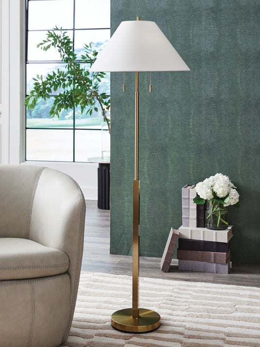 Ocala Furniture Outlet - Ashley Furniture - Haigwood Lighting - Metal Floor Lamp (1/CN) / Gold Finish - L208471