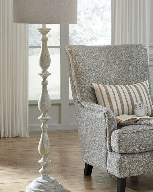Ocala Furniture Outlet - Ashley Furniture - Bernadate Lighting - Poly Table Lamp (Set of 2) / Whitewash - L235344