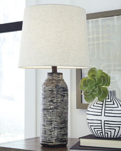 Ocala Furniture Outlet - Ashley Furniture - Mahima Lighting - Paper Table Lamp (Set of 2) / Black/White - L235584