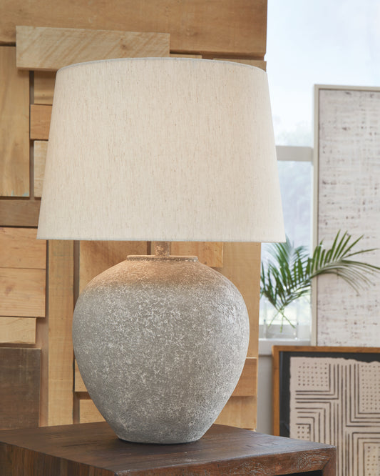Ocala Furniture Outlet - Ashley Furniture - Dreward Lighting - Table Lamp (Set of 2) / Distressed Gray - L235694X2
