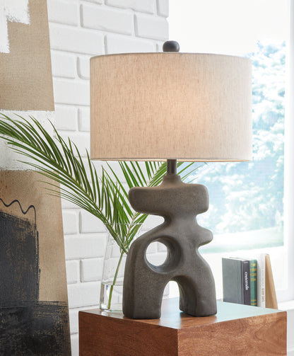 Ocala Furniture Outlet - Ashley Furniture - Danacy Lighting - Table Lamp (Set of 2) / Distressed Black - L235754X2