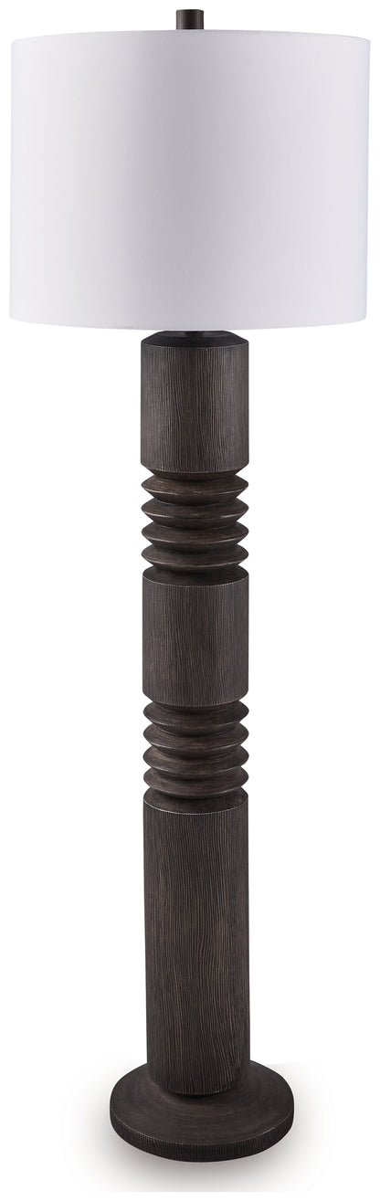 Ocala Furniture Outlet - Ashley Furniture - Fainwell Lighting - Poly Floor Lamp (1/CN) / Distressed Black - L235861