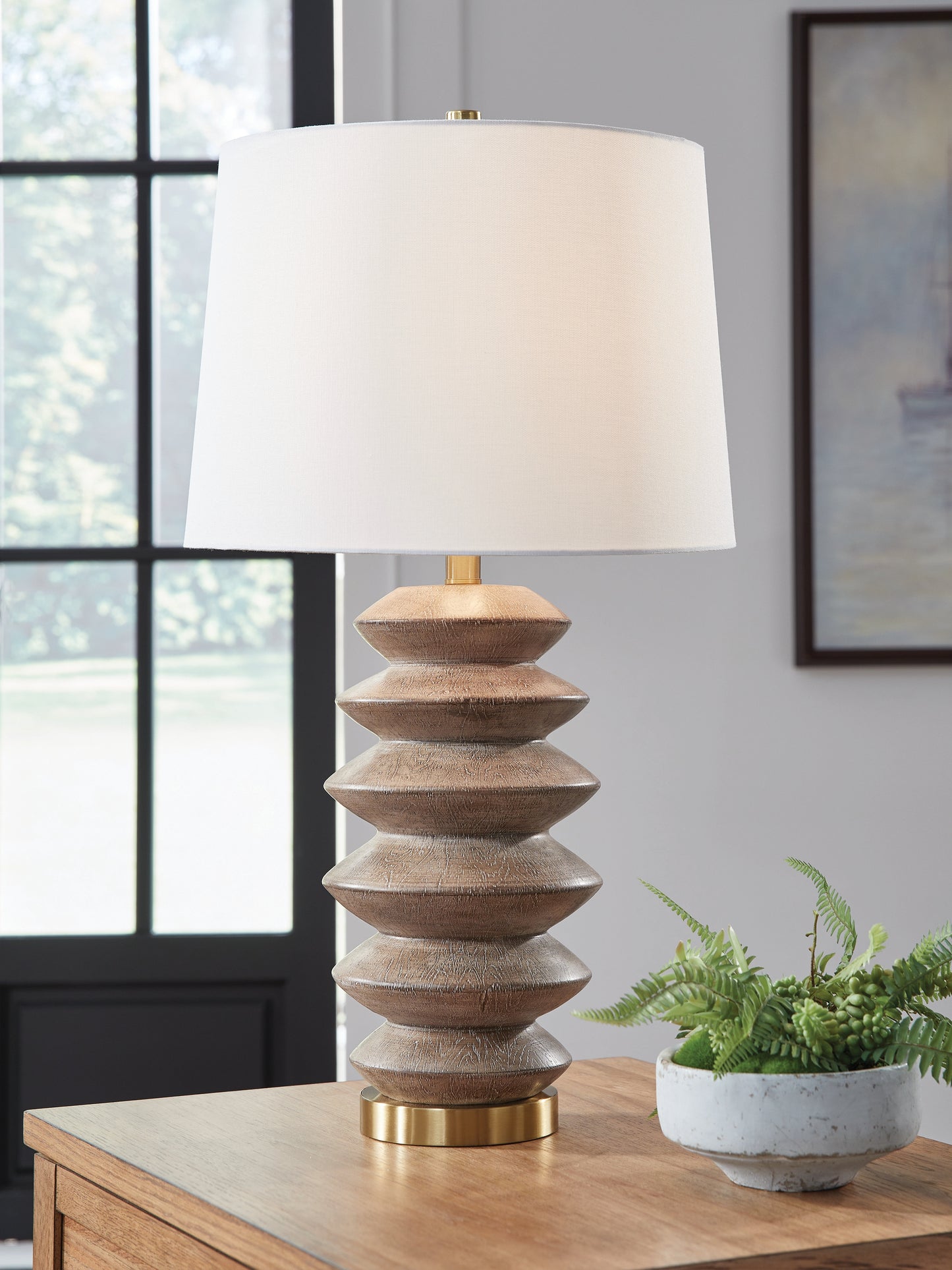Ocala Furniture Outlet - Ashley Furniture - Jyllyard Lighting - Poly Table Lamp (1/CN) / Brown/Gold Finish - L235944