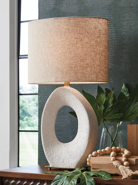 Ocala Furniture Outlet - Ashley Furniture - Trentlen Lighting - Paper Table Lamp (1/CN) / Cream/Gold Finish - L235984