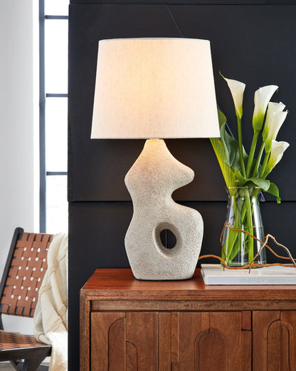 Ocala Furniture Outlet - Ashley Furniture - Chadrich Lighting - Paper Table Lamp (Set of 2) / Antique Beige - L243664