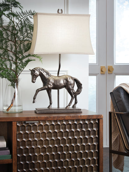 Ocala Furniture Outlet - Ashley Furniture - Sandorman Lighting - Poly Table Lamp (1/CN) / Bronze Finish - L317044