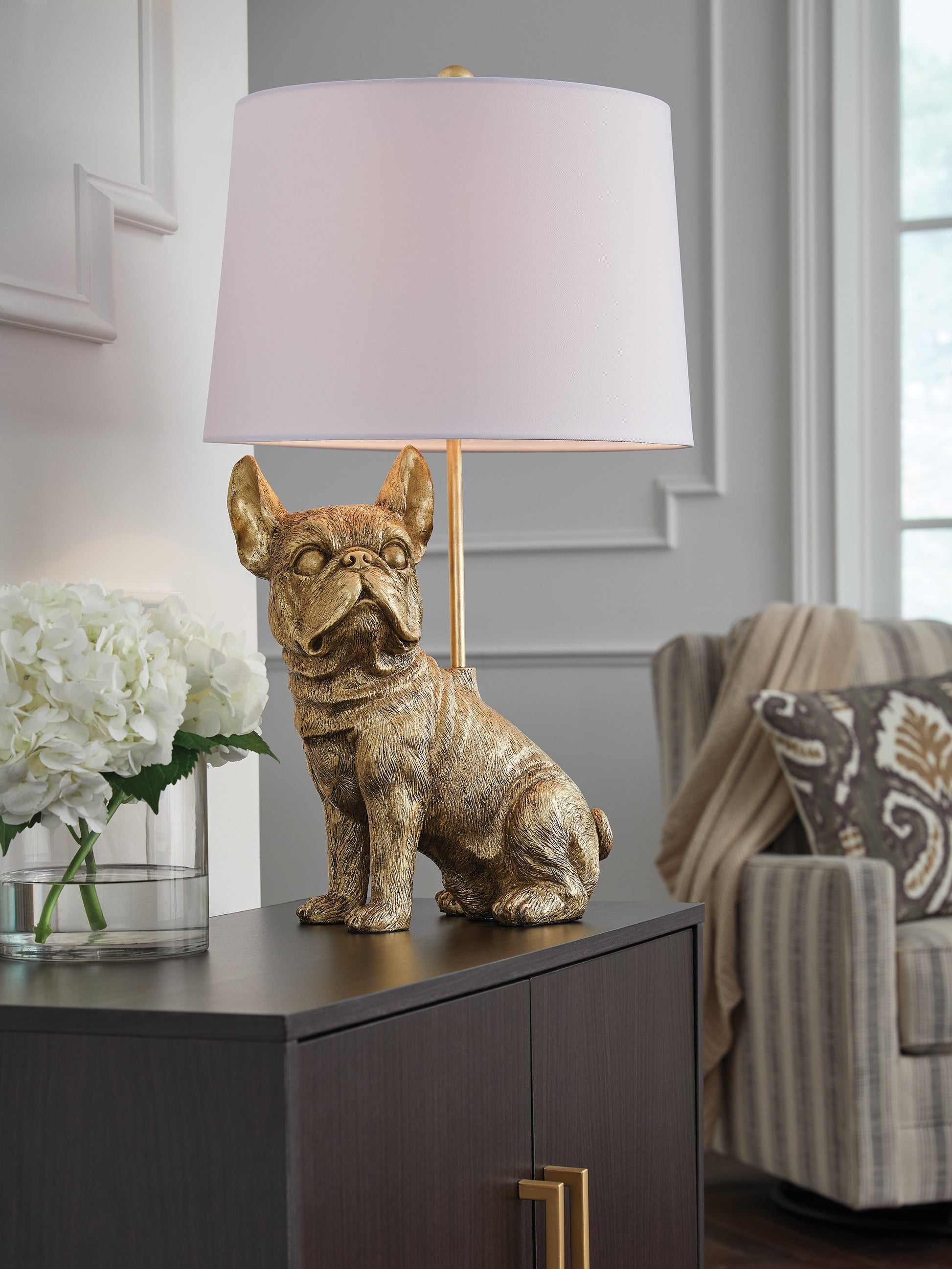 Ocala Furniture Outlet - Ashley Furniture - Wadeland Lighting - Poly Table Lamp (1/CN) / Gold Finish - L317054