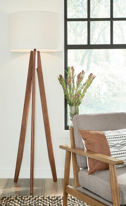 Ocala Furniture Outlet - Ashley Furniture - Dallson Lighting - Wood Floor Lamp (1/CN) / Brown - L329011