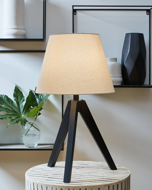 Ocala Furniture Outlet - Ashley Furniture - Laifland Lighting - Wood Table Lamp (Set of 2) / Black - L329074
