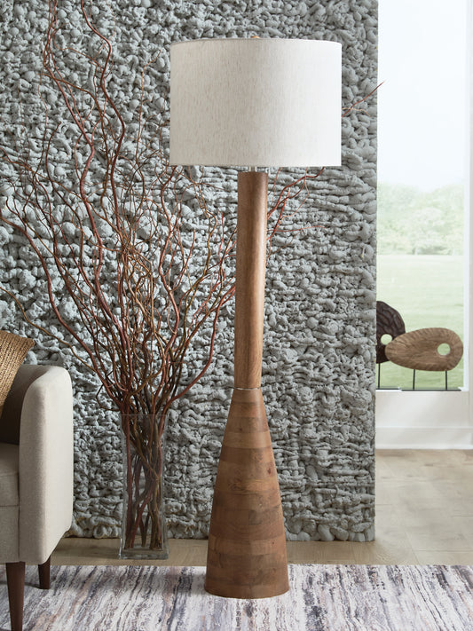 Ocala Furniture Outlet - Ashley Furniture - Ailsa Lighting - Wood Floor Lamp (1/CN) / Natural Brown - L329111