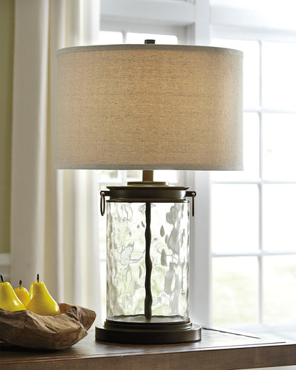 Ocala Furniture Outlet - Ashley Furniture - Tailynn Lighting - Table Lamp (Set of 2) / Clear/Bronze Finish - L430324X2
