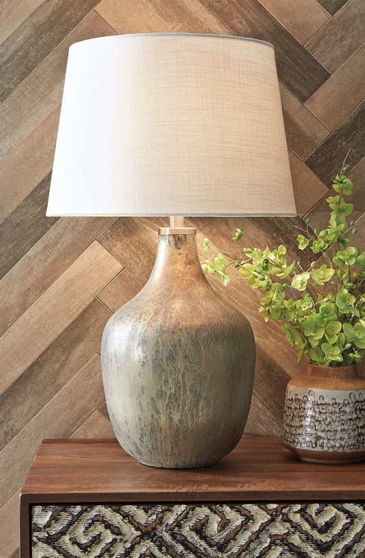 Ocala Furniture Outlet - Ashley Furniture - Mari Lighting - Table Lamp (Set of 2) / Gray/Gold Finish - L430664X2