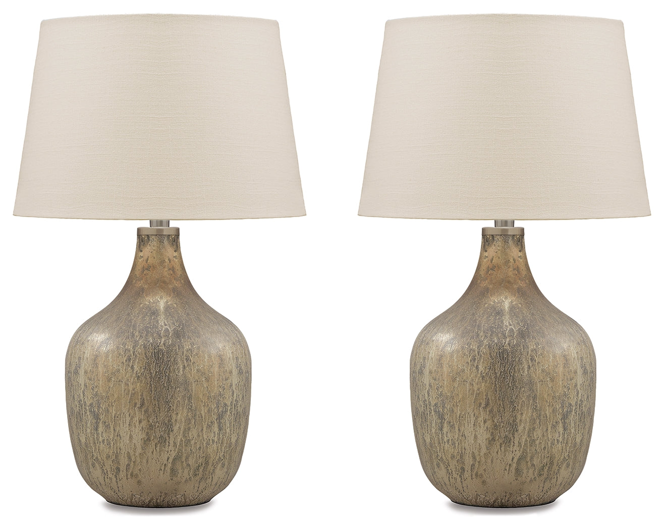 Ocala Furniture Outlet - Ashley Furniture - Mari Lighting - Table Lamp (Set of 2) / Gray/Gold Finish - L430664X2
