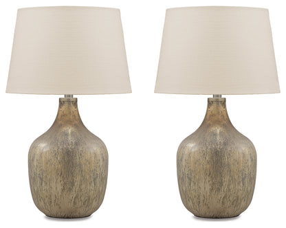 Ocala Furniture Outlet - Ashley Furniture - Mari Lighting - Table Lamp (Set of 2) / Gray/Gold Finish - L430664X2
