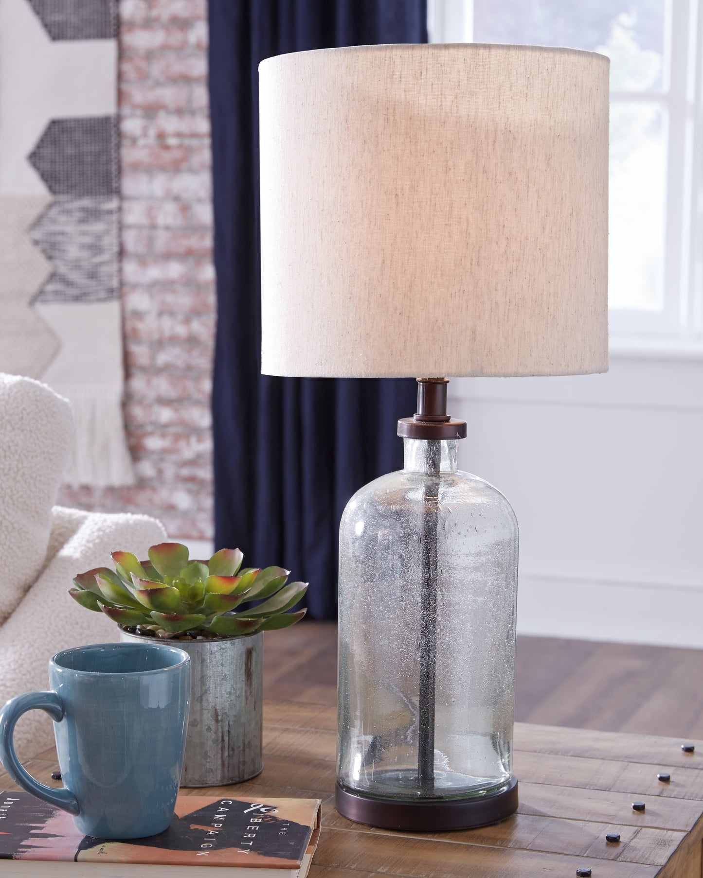 Ocala Furniture Outlet - Ashley Furniture - Bandile Lighting - Table Lamp (Set of 2) / Clear/Bronze Finish - L430674X2