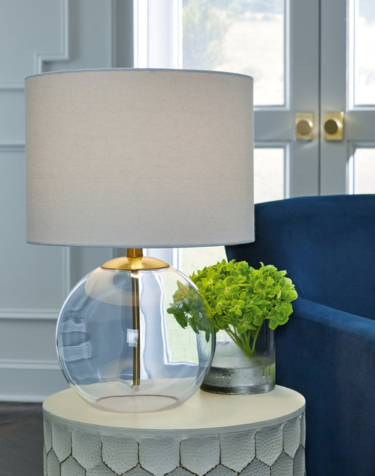 Ocala Furniture Outlet - Ashley Furniture - Samder Lighting - Table Lamp (Set of 2) / Clear/Brass Finish - L430744X2