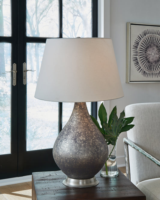 Ocala Furniture Outlet - Ashley Furniture - Bluacy Lighting - Glass Table Lamp (1/CN) / Antique Gray - L430834