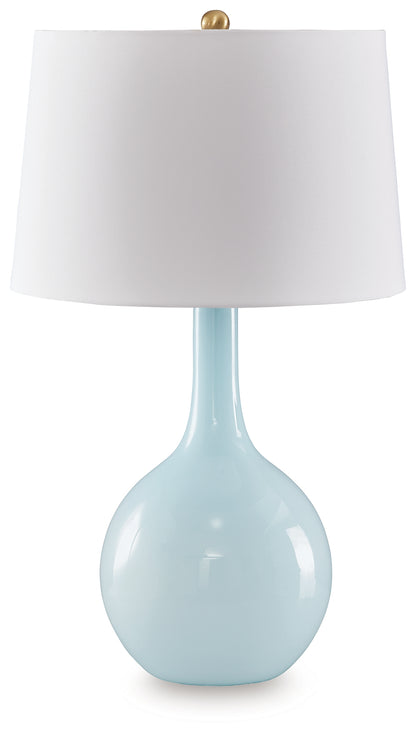Ocala Furniture Outlet - Ashley Furniture - Rylanton Lighting - Glass Table Lamp (1/CN) / Aqua - L430874