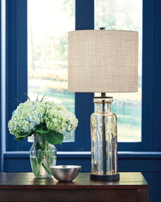 Ocala Furniture Outlet - Ashley Furniture - Laurentia Lighting - Table Lamp (Set of 2) / Champagne - L431414X2