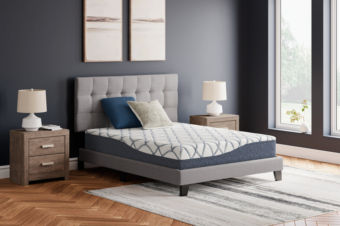 Ocala Furniture Outlet - Ashley Furniture - 10 Inch Chime Elite 2.0 Mattresses - Twin / White/Blue - M42511