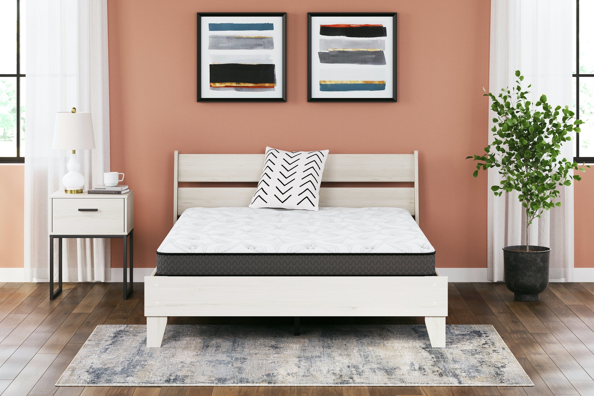 Ocala Furniture Outlet - Ashley Furniture - 8 Inch Bonnell Hybrid Mattresses - Twin / White - M58711