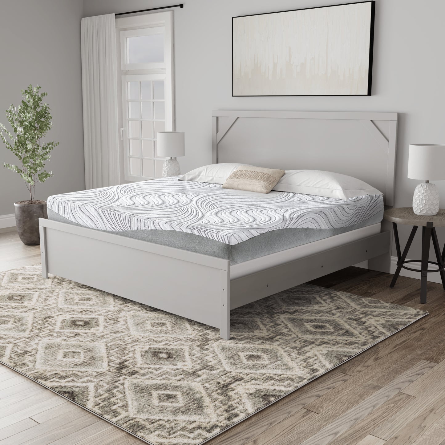 Ocala Furniture Outlet - Ashley Furniture - 12 Inch Memory Foam Mattresses - Queen / White - M59331