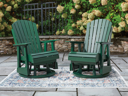 Ocala Furniture Outlet - Ashley Furniture - Shell Beach Outdoor - Swivel Glider Chair / Green - PCP115-820