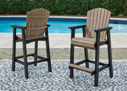 Ocala Furniture Outlet - Ashley Furniture - Fairen Trail Outdoor - Tall Barstool (Set of 2) / Black/Driftwood - P211-130