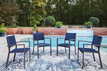 Ocala Furniture Outlet - Ashley Furniture - Rocky Creek Outdoor - Sling Arm Chair (4/CN) / Blue/Gray - PCP326-601A
