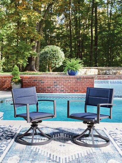 Ocala Furniture Outlet - Ashley Furniture - Rocky Creek Outdoor - Sling Swivel Chair (Set of 2) - PCP326-602A