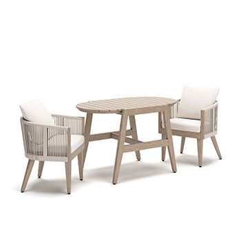 Ocala Furniture Outlet - Ashley Furniture - Ivory Vine Outdoor - Chairs w/CUSH/Table Set (3/CN) - PCP352-050
