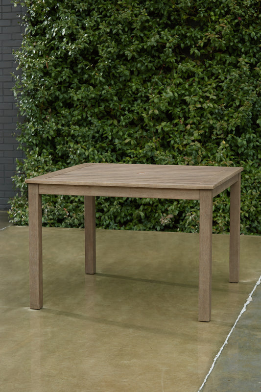 Ocala Furniture Outlet - Ashley Furniture - Aria Plains Outdoor - Square Dining Table w/UMB OPT / Brown - P359-615