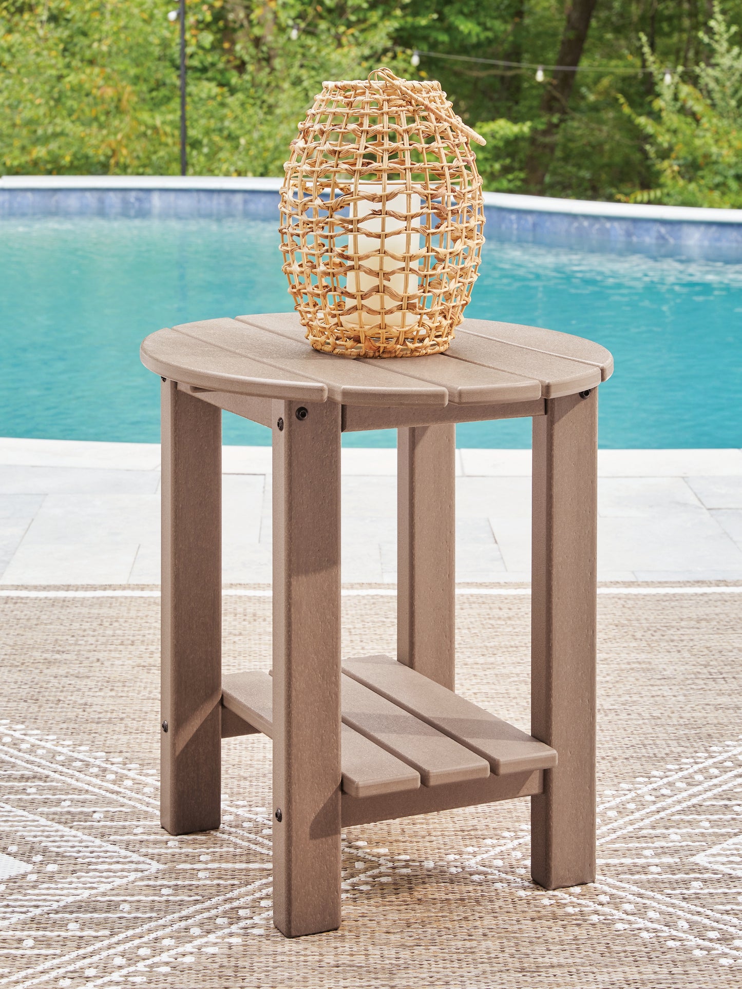 Ocala Furniture Outlet - Ashley Furniture - Grover Beach Outdoor - Oval End Table / Driftwood - PCP422-706