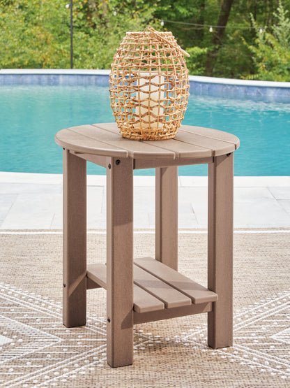 Ocala Furniture Outlet - Ashley Furniture - Grover Beach Outdoor - Oval End Table / Driftwood - PCP422-706