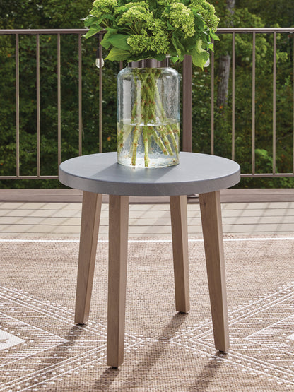 Ocala Furniture Outlet - Ashley Furniture - Harmony Headlands Outdoor - Round End Table / Natural/Gray - PCP428-706
