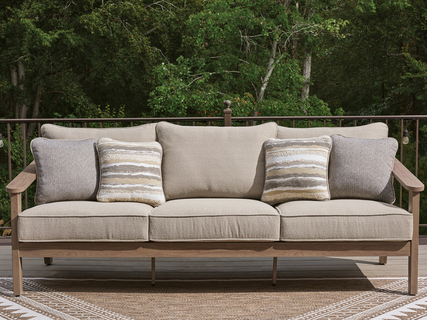 Ocala Furniture Outlet - Ashley Furniture - Harmony Headlands Outdoor - Sofa with Cushion / Natural/Gray - PCP428-838