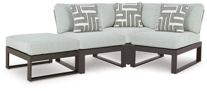 Ocala Furniture Outlet - Ashley Furniture - Beachloft Outdoor - 4-Piece Outdoor Sectional / Black/Gray - P490P7