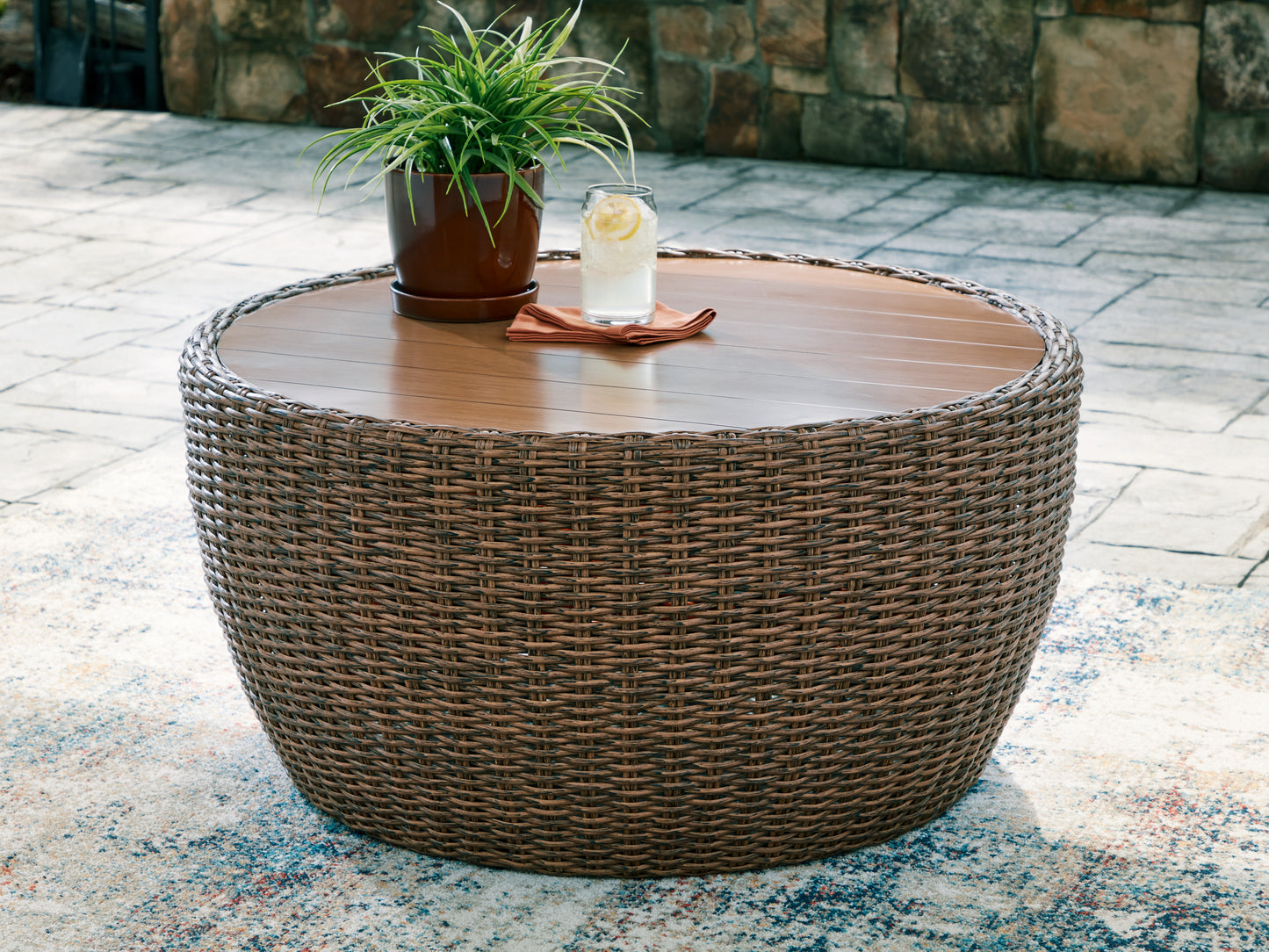 Ocala Furniture Outlet - Ashley Furniture - Double Point Outdoor - Round Cocktail Table - PCP503-708