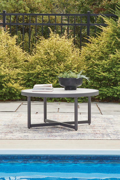 Ocala Furniture Outlet - Ashley Furniture - Ocean Beach Outdoor - Round Cocktail Table / Gray - PCP510-708
