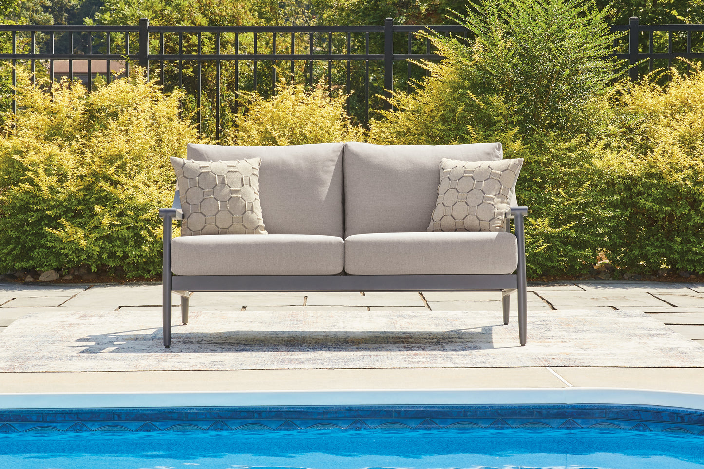 Ocala Furniture Outlet - Ashley Furniture - Ocean Beach Outdoor - Loveseat w/Cushion - PCP510-835