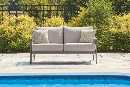 Ocala Furniture Outlet - Ashley Furniture - Ocean Beach Outdoor - Loveseat w/Cushion - PCP510-835