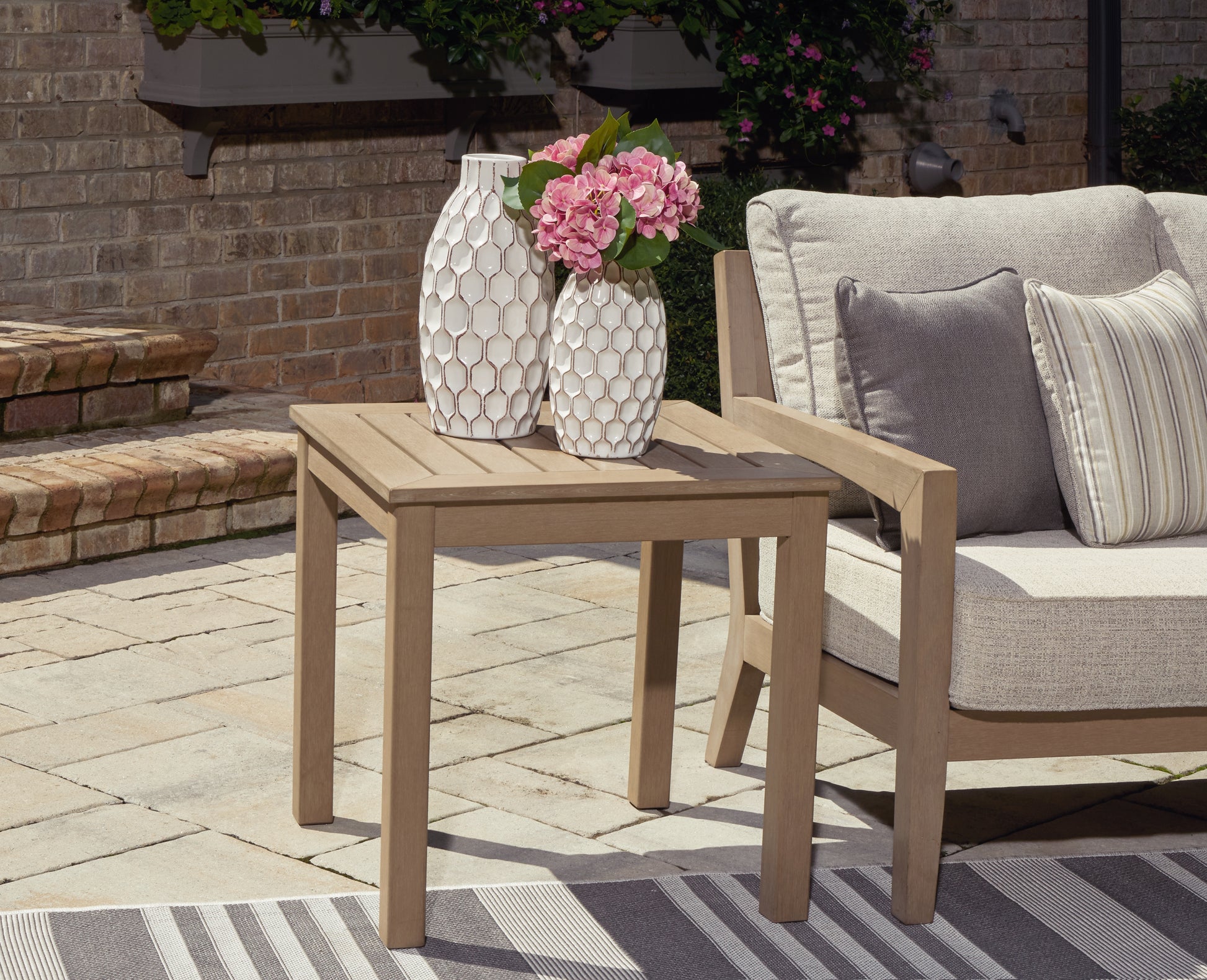 Ocala Furniture Outlet - Ashley Furniture - Hallow Creek Outdoor - Square End Table / Driftwood - P560-702