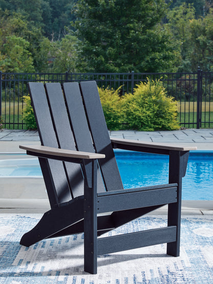 Ocala Furniture Outlet - Ashley Furniture - East Beach Outdoor - Adirondack Chair / Navy Blue/Driftwood - PCP587-898