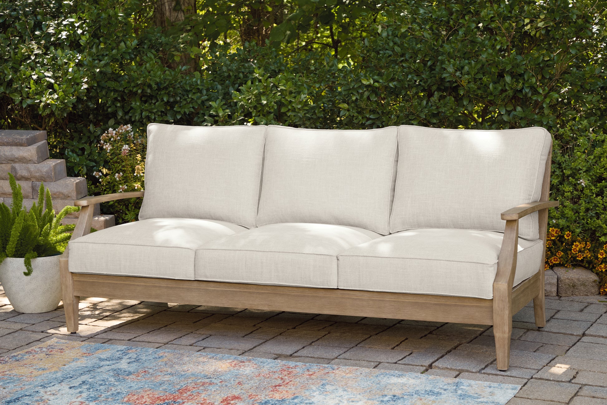 Ocala Furniture Outlet - Ashley Furniture - Carter Hall Outdoor - Sofa with Cushion / Beige - P601-838