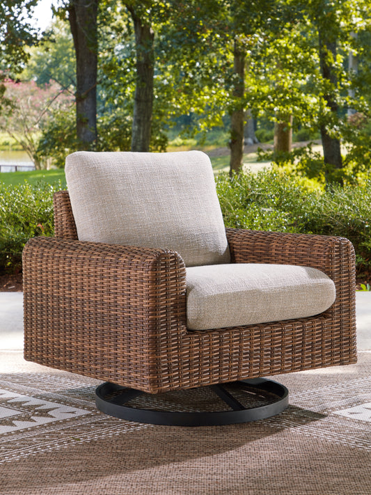 Ocala Furniture Outlet - Ashley Furniture - Dolan Creek Outdoor - Swivel Lounge w/ Cushion / Gray/Brown - PCP610-821