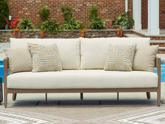 Ocala Furniture Outlet - Ashley Furniture - Serene Bay Outdoor - Rectangular Cocktail Table / Dark Brown - P671-701