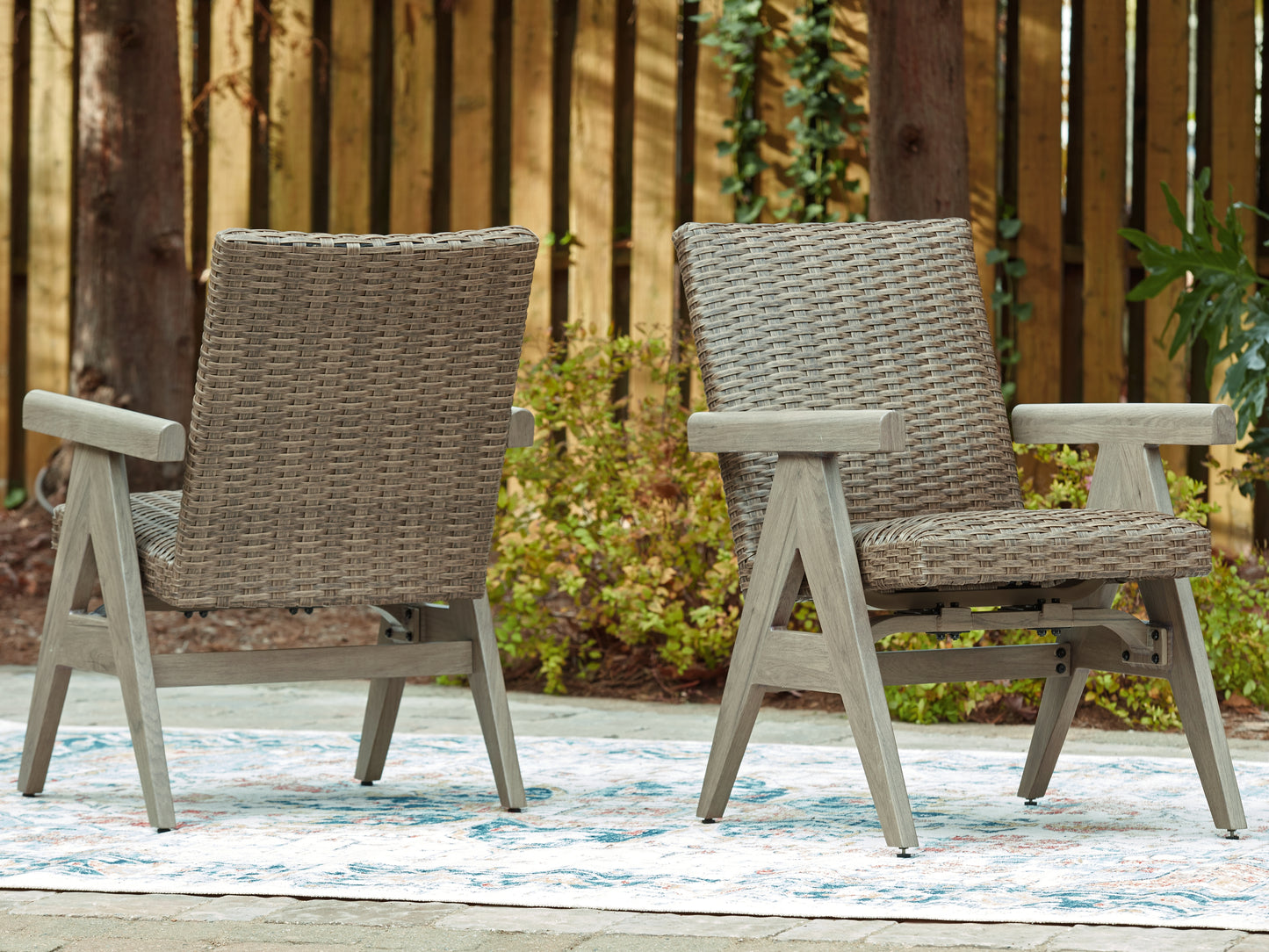 Ocala Furniture Outlet - Ashley Furniture - Cliff Trails Outdoor - Rocking Arm Chair (Set of 2) / Beige - PCP690-602A